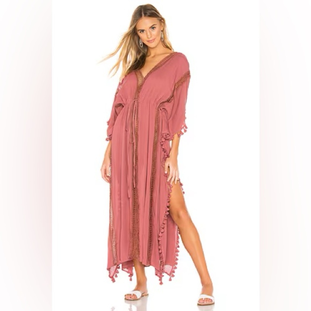 Michael Stars Anthropologie Farrah Caftan Desert Rose Pink Rose sz OS ALL NWT